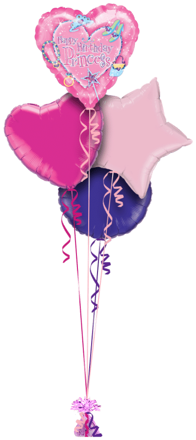 Princess Birthday Wand Balloon Bunch