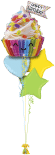 Happy Rainbow Cupcake Balloon