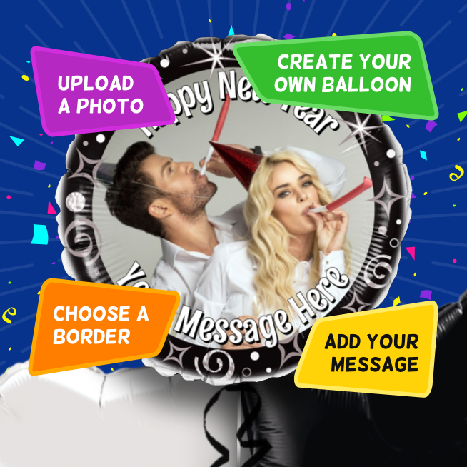 An example of a New Year photo balloon