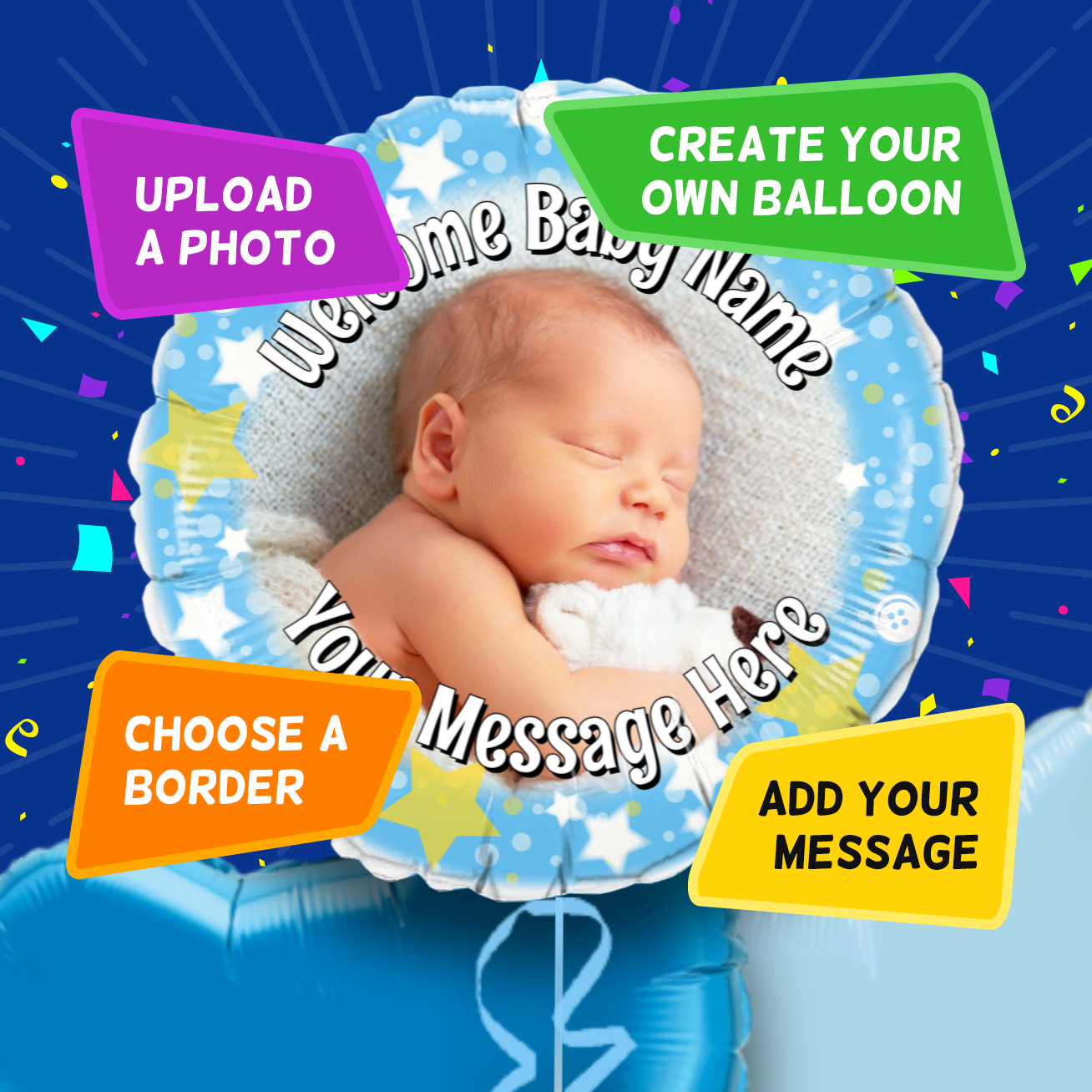 New Baby Balloons Helium Balloon Gift Delivery UK