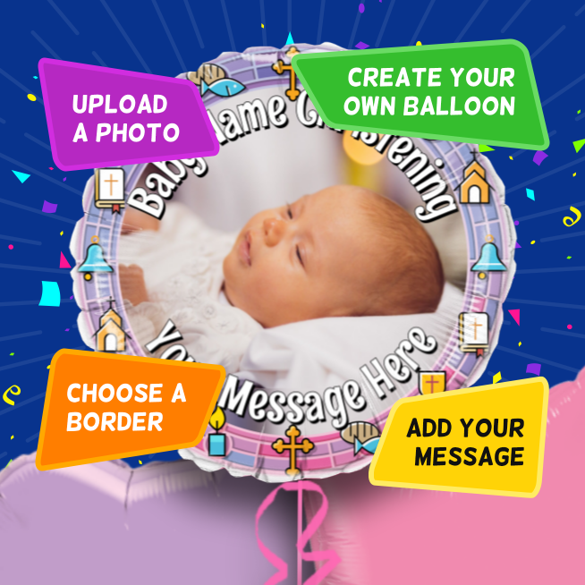 An example of a Christening photo balloon